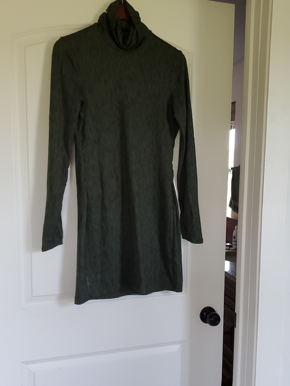 Title Nine Olive Green Long-Sleeve Turtleneck Dress